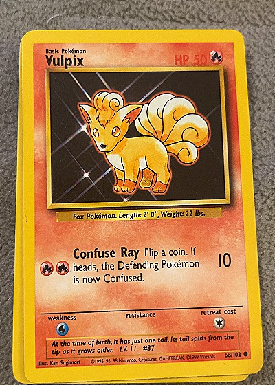 1999 Wizards of the Coast #68/102 Vulpix — front