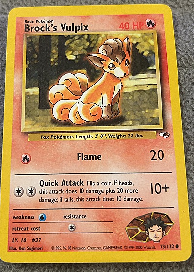 2000 Wizards of the Coast #73/132 Brock's Vulpix — front