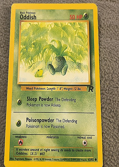 2000 Wizards of the Coast #63/82 Oddish — front