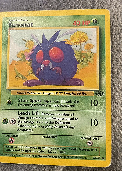 1999 Wizards of the Coast #63/64 Venonat — front