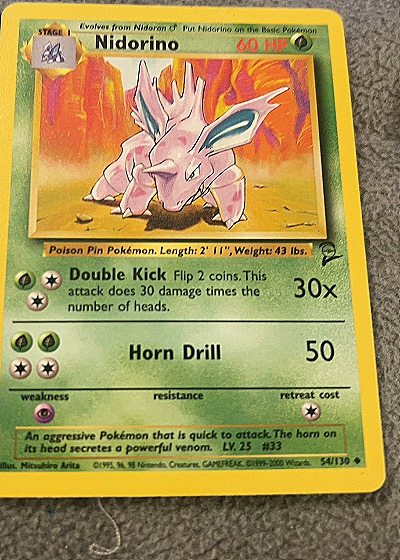 2000 Pokémon #54/130 Nidorino — front