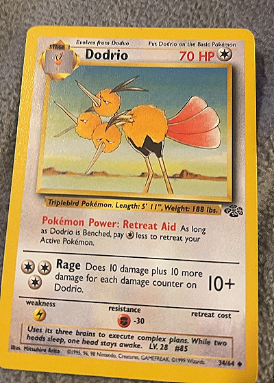 1999 Wizards of the Coast #34/64 Dodrio — front