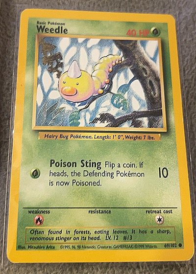 1999 Pokémon #69/102 Weedle — front