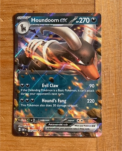 2023 Pokémon Scarlet & Violet Obsidian Flames #134 Houndoom ex — front