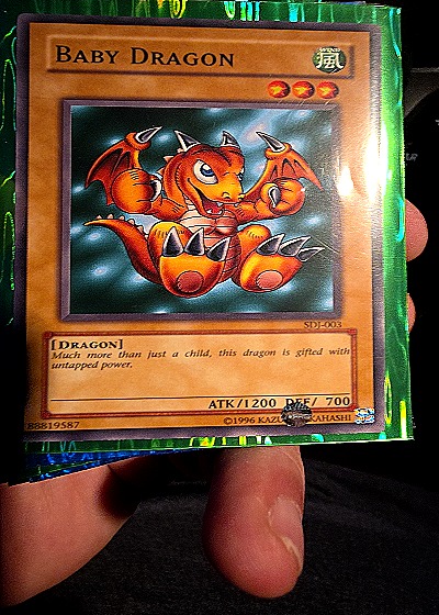 1996 Yu-Gi-Oh! #SDJ-003 Baby Dragon — front