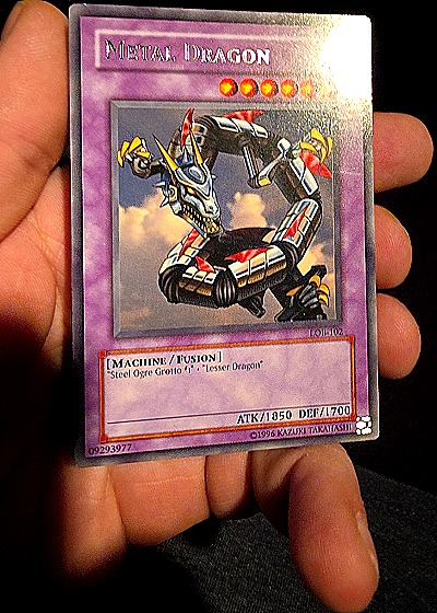 1996 Yu-Gi-Oh! #LOB-102 Metal Dragon — front