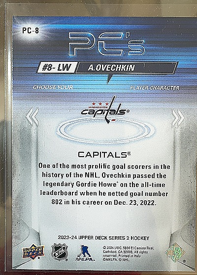 2023 Upper Deck #PC-8 A. Ovechkin — front
