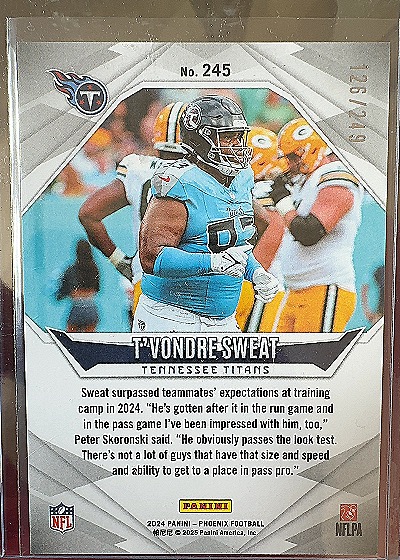 2024 Panini Phoenix #245 T'Vondre Sweat — front