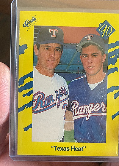 1990 Classic #T91 Nolan Ryan & Reid Ryan — front