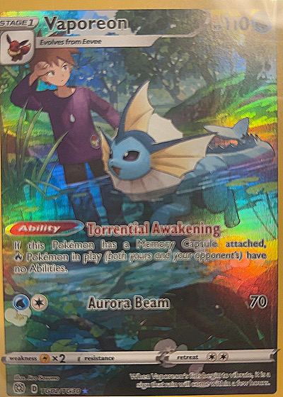 2022 Pokémon Brilliant Stars TG02/TG30 Vaporeon — front