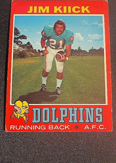 1971 Topps Football #186 Jim Kiick — front