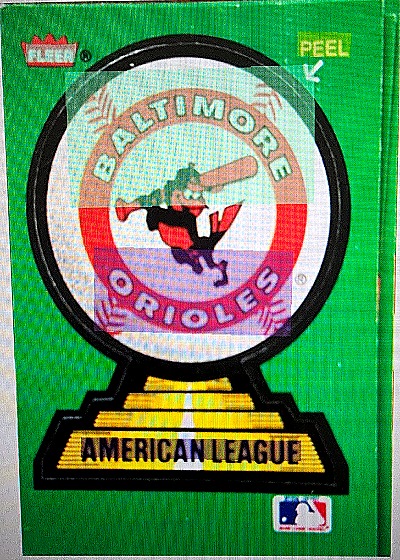 1988 Fleer #NNO Baltimore Orioles Team Sticker — front