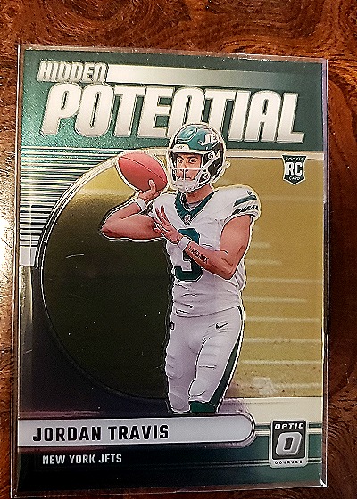 2024 Donruss Optic Hidden Potential Jordan Travis #2 New York Jets — front