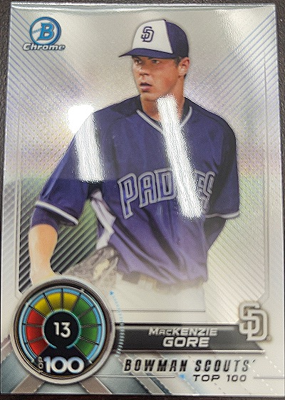 2018 Bowman Chrome Scouts' Top 100 #BTP-13 MacKenzie Gore — front