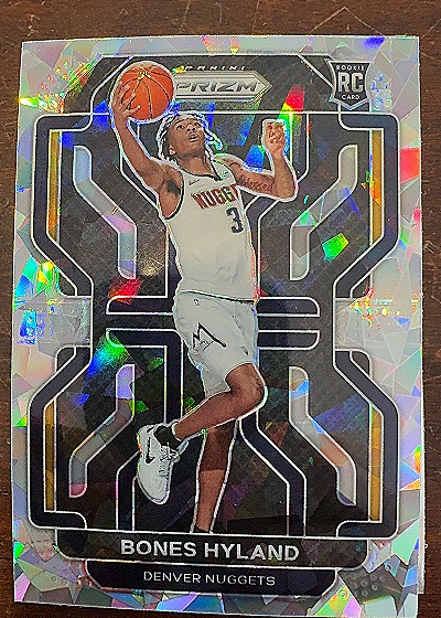 2021-22 Panini Prizm #302 Bones Hyland Silver Wave Rookie RC Denver Nuggets — front