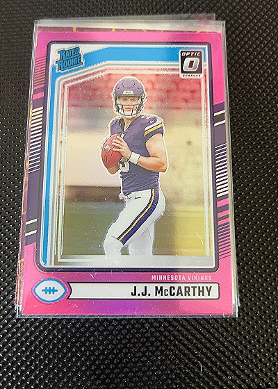 2024 Panini Donruss Optic #303 J.J. McCarthy Rated Rookie Pink Prizm — front