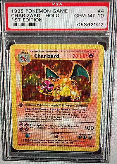 1999 Pokémon Base Set Shadowless #4 Charizard Holo 1st Edition — front