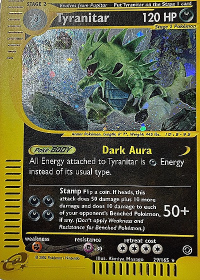2002 Pokémon Expedition #29 Tyranitar Holo Rare — front
