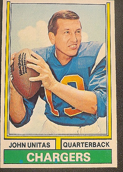 1974 Topps #150 John Unitas San Diego Chargers — front