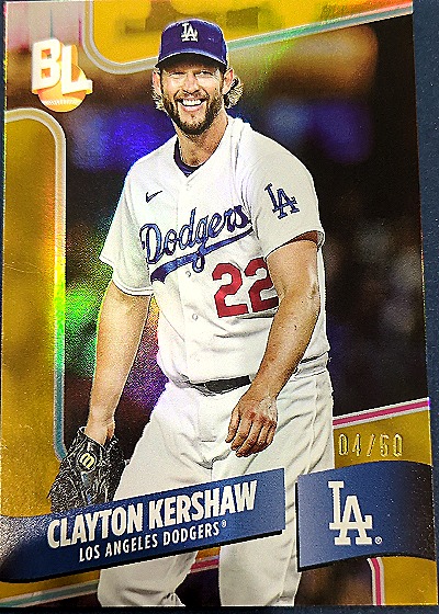 2024 Topps Big League Wrapper Redemption Clayton Kershaw Gold Foil /50 — front
