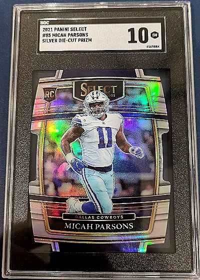 2021 Panini Select #85 Micah Parsons Silver Die-Cut Prizm — front