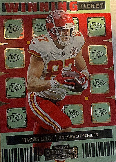 2022 Panini Contenders Winning Ticket #WT-TKE Travis Kelce — front