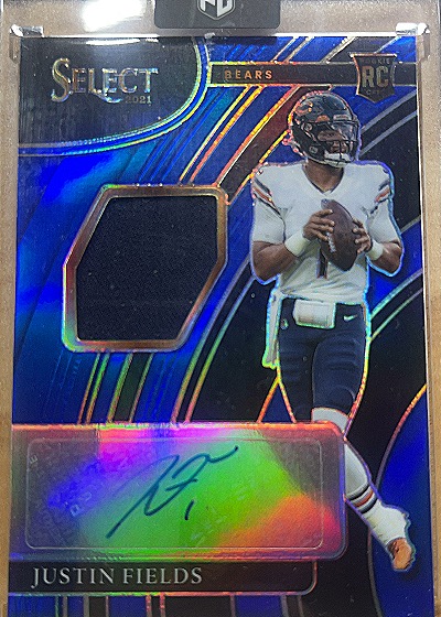 2021 Panini Select Justin Fields Rookie Signature Memorabilia Patch Auto — front