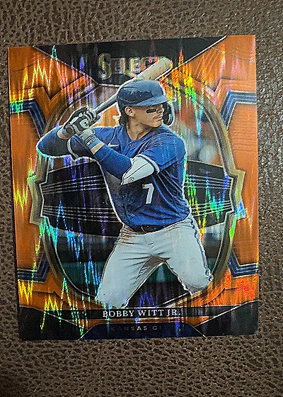 2023 Panini Select Baseball #3 Bobby Witt Jr. Concourse Orange Flash Prizm — front