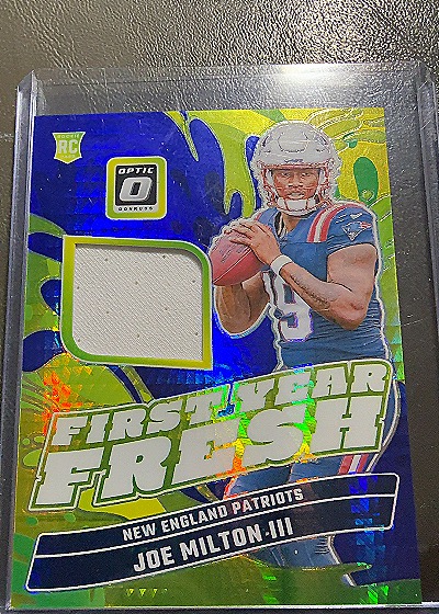 2024 Donruss Optic #FYF-JMN Joe Milton III First Year Fresh Patch Rookie — front