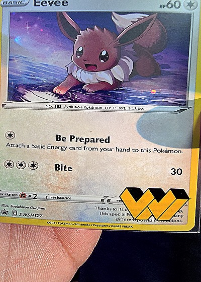 2021 Pokémon Sword & Shield SWSH127 Eevee Black Star Promo — front