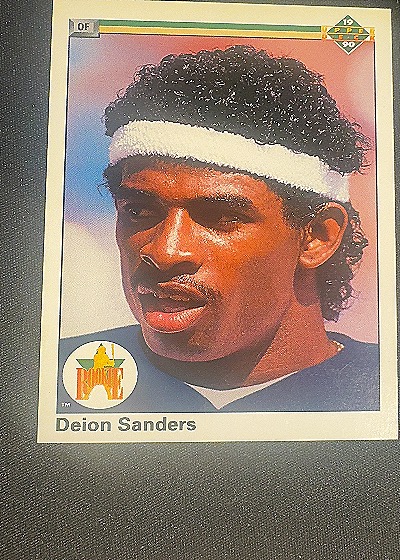 1990 Upper Deck #13 Deion Sanders Rookie Card — front