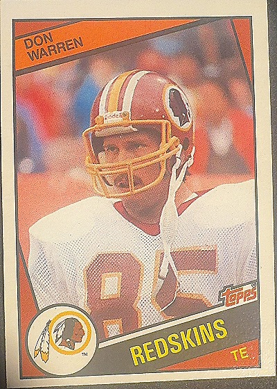 1984 Topps #392 Don Warren Washington Redskins — front