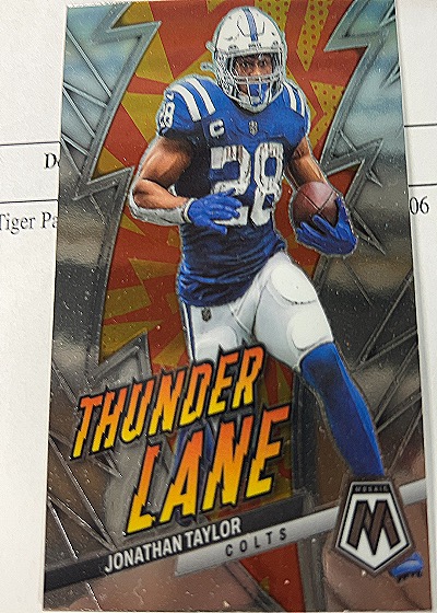 2023 Panini Mosaic Thunder Lane #TL-JT Jonathan Taylor — front