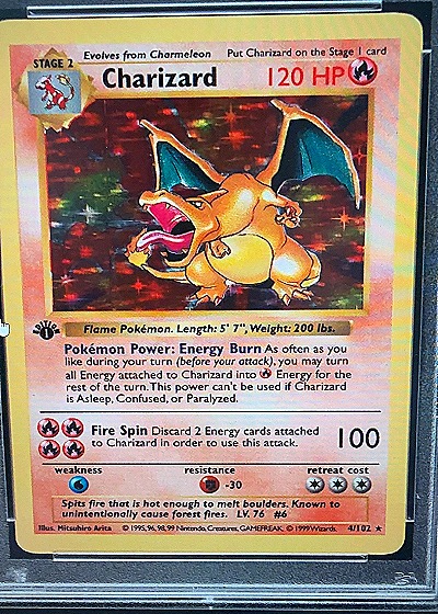 1999 Pokémon Base Set 4/102 Charizard Holo Rare — front