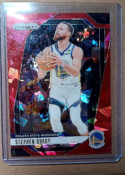 2024-25 Panini Prizm #134 Stephen Curry Red Cracked Ice — front