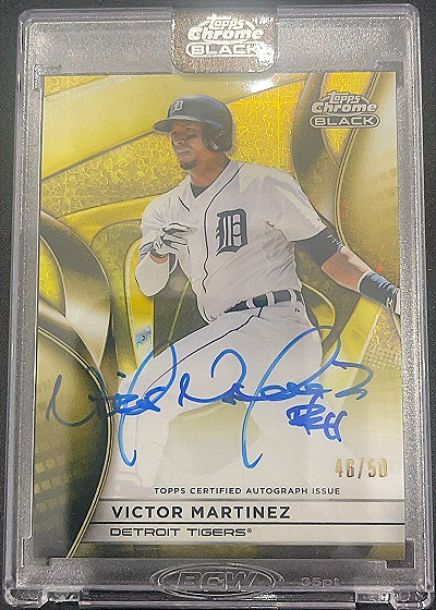 2025 Topps Chrome Black Victor Martinez Autograph #46/50 — front