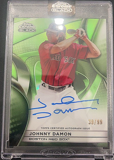 2025 Topps Chrome Black Johnny Damon Green Refractor Autograph #CBA-JDA /99 — front