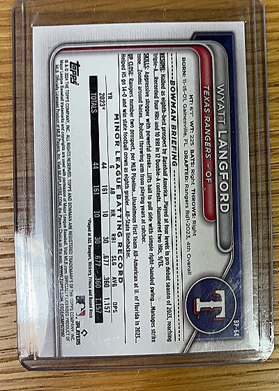2024 Bowman Chrome Prospects #BCP-64 Wyatt Langford — front