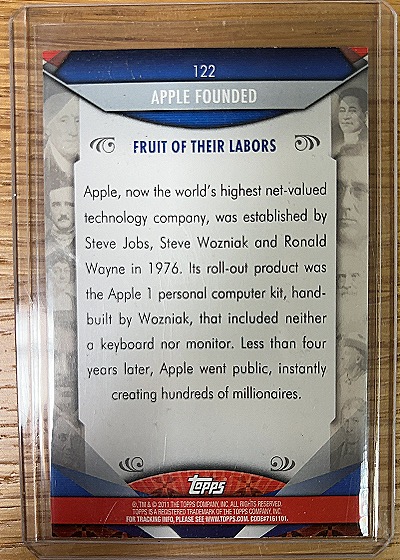 2011 Topps American Pie #122 Apple Founded — front