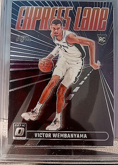 2023-24 Panini Donruss Optic #8 Victor Wembanyama Express Lane Rookie Card Spurs — front