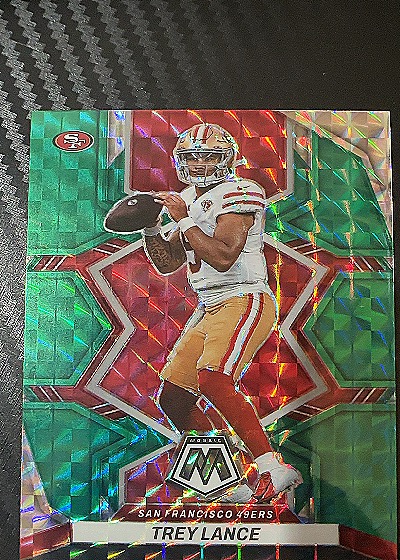 2022 Panini Mosaic Trey Lance Mosaic Reactive Green San Francisco 49ers — front
