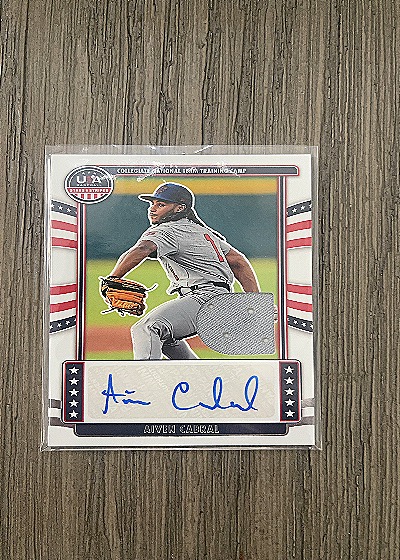 2024 Panini Stars & Stripes Collegiate Autographs Aiven Cabral Auto Jersey — front