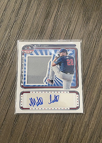 2024 Panini USA Stars & Stripes Matt Scott Silhouettes Auto Jumbo Relic /199 — front