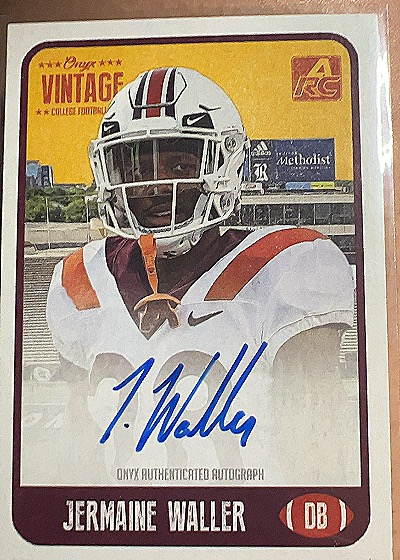 2021 Onyx Vintage Jermaine Waller Rookie Autograph — front