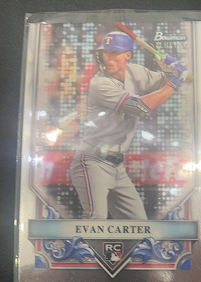 2024 Bowman Sterling #BSR-50 Evan Carter Rookie Card Texas Rangers — front