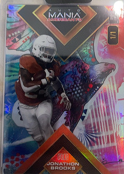 2024 Wild Card Auto Mania American FB Jonathon Brooks 1/1 — front
