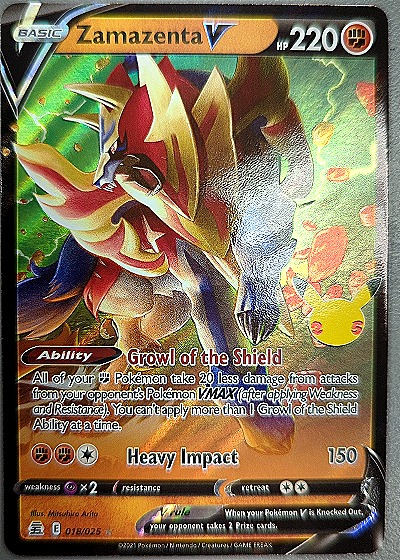 2021 Pokémon Celebrations #018/025 Zamazenta V — front