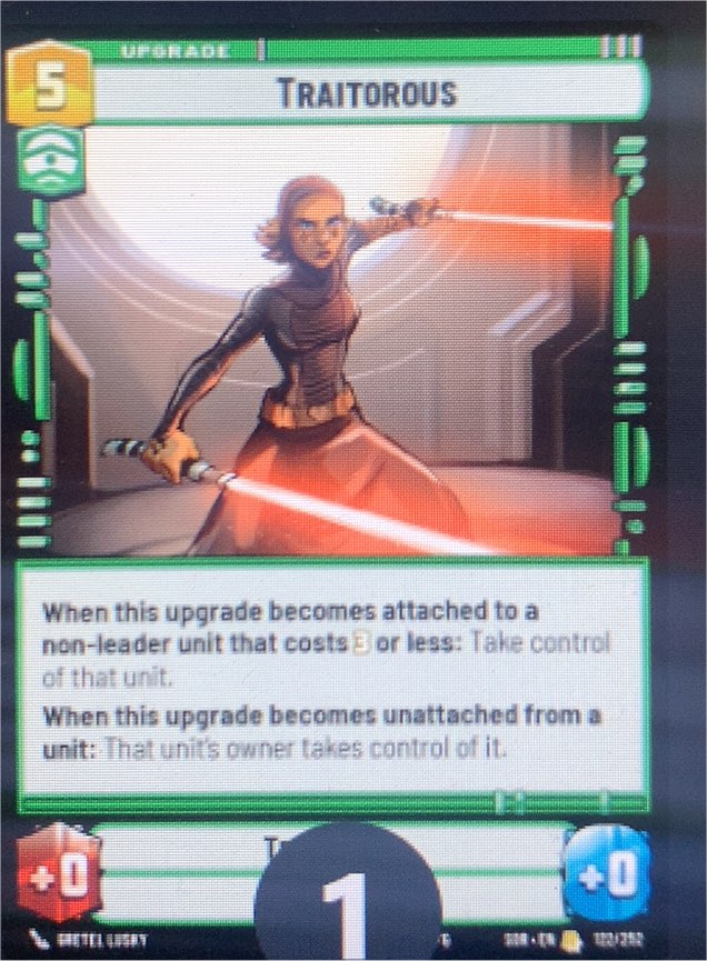 2024 Star Wars Unlimited Spark of Rebellion #122 Traitorous — front