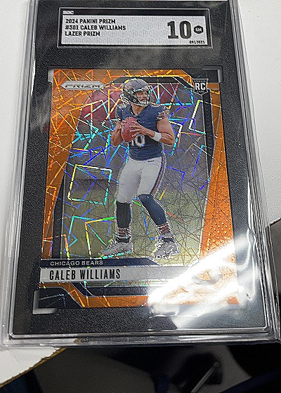 2024 Panini Prizm #301 Caleb Williams Orange Lazer Prizm Rookie Card — front