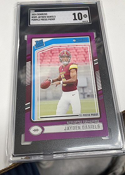 2024 Panini Donruss #389 Jayden Daniels Purple Press Proof — front